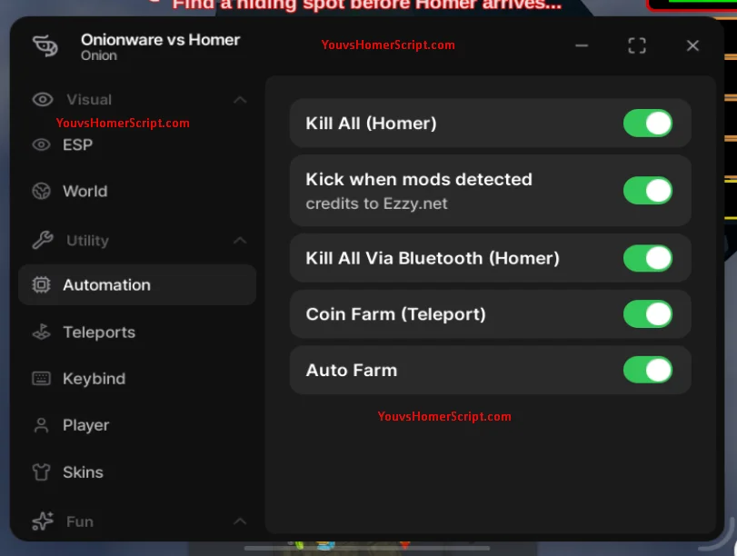 Onionware the best script for You VS Homer roblox no key